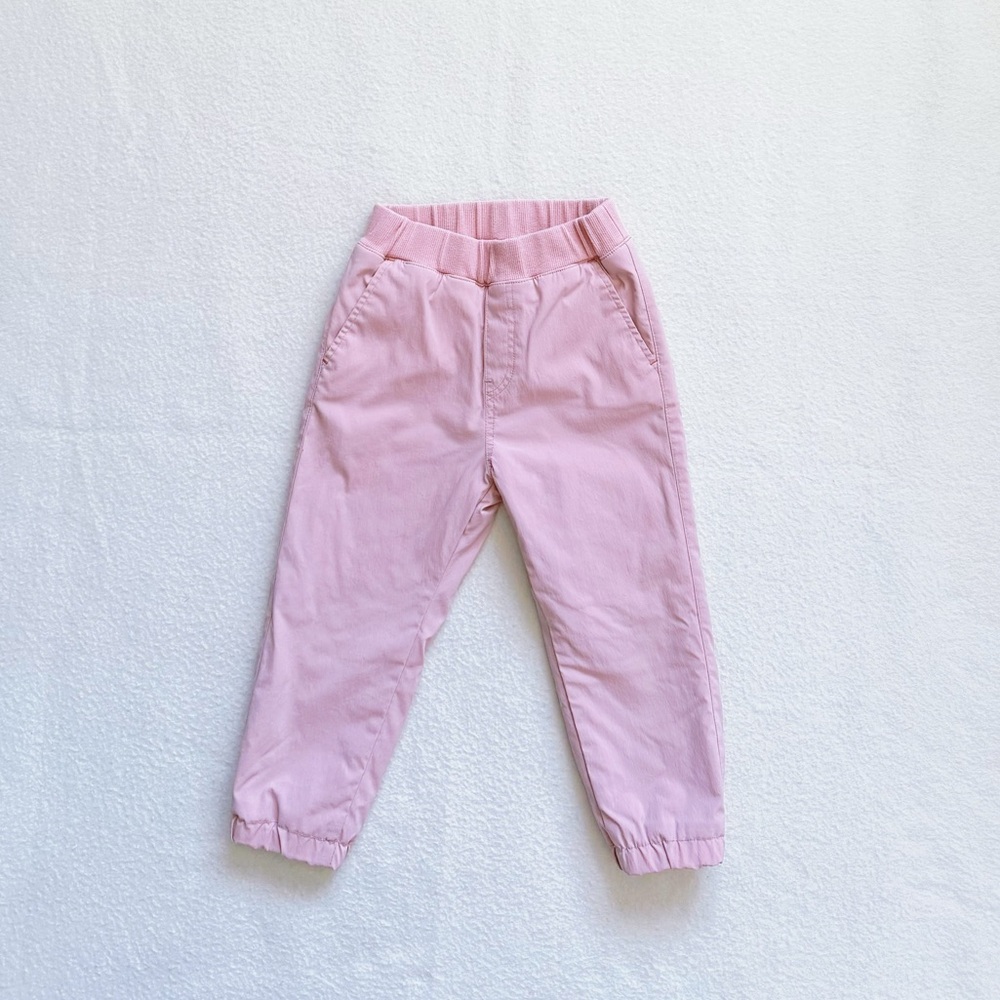 Uniqlo Baby Girl Pink Fleece Lined Jogger Pants Warm Winter Cozy 18-24M 90cm